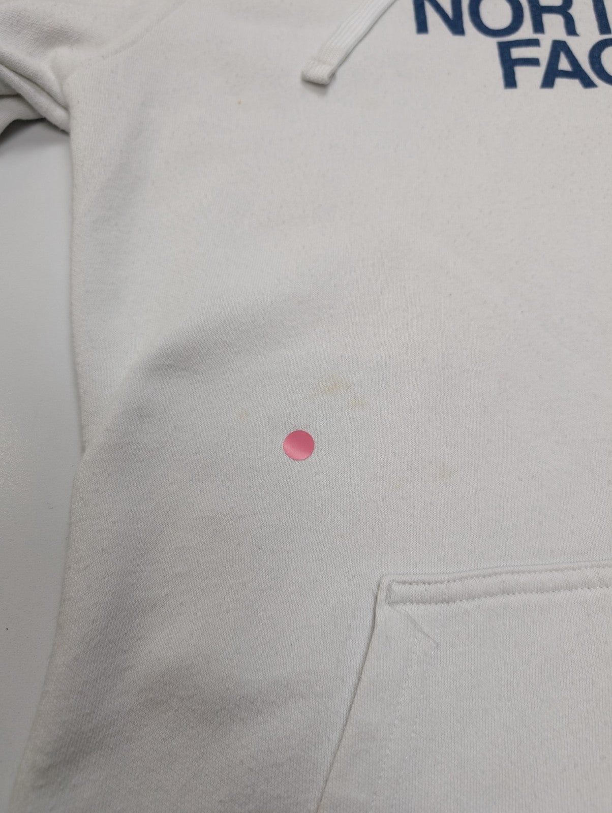 The North Face Sweat à Capuche Blanc Logo Bleu Marine - Taille M Femme