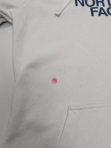 The North Face Sweat à Capuche Blanc Logo Bleu Marine - Taille M Femme