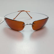 Bar-On® Lunettes de Soleil Ambre Y2K Rimless Branches Métal Souple sans Charnièr