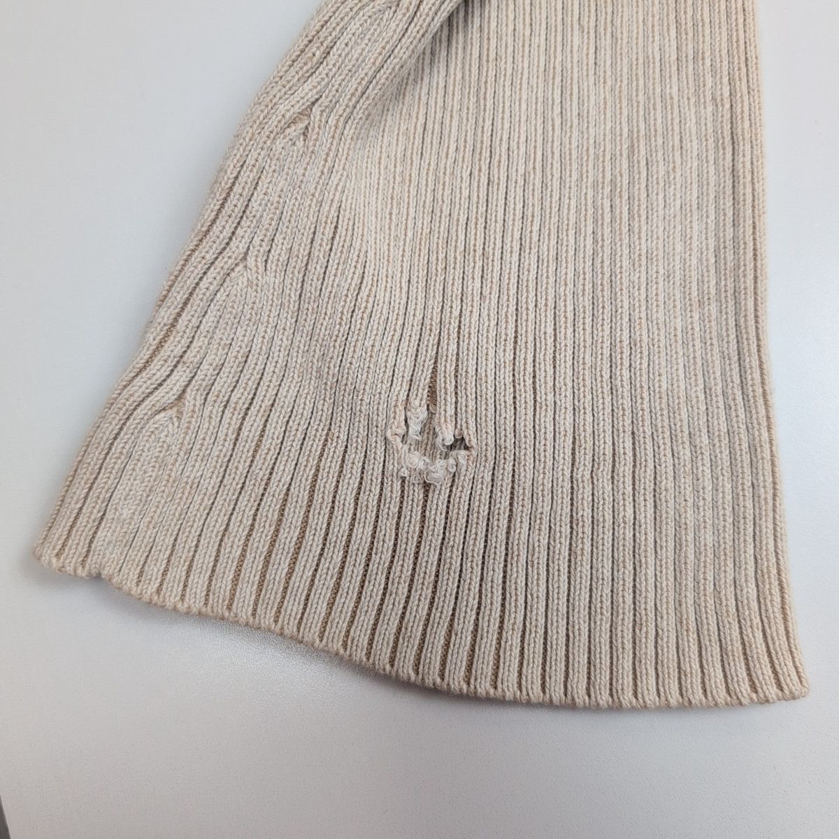 Calvin Klein Jeans Pull Femme XL Crème Côtelé Col Zippé Manches Évasées
