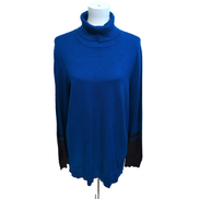 Pull fin col roulé Calvin Klein bleu et noir Femme Taille L