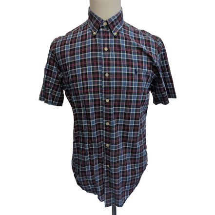 Chemise Ralph Lauren Taille S Classic Fit Carreaux Bleu Rouge Manches Courtes