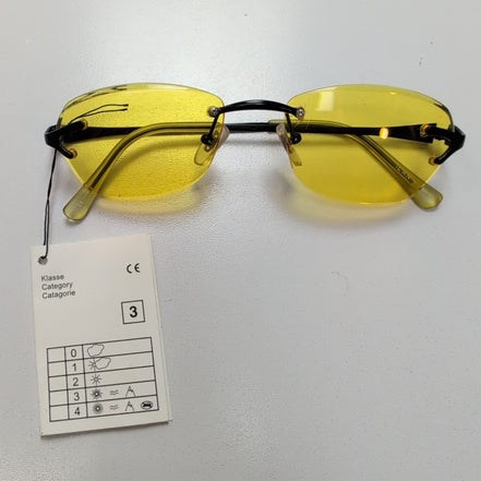 Lunettes de soleil Y2K Cyber Rimless Teintées Jaune Branche Fine Métal