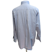 Chemise Nautica Two Ply L XL 16.5 Bleu Coton Hong Kong Logo Brodé Poche