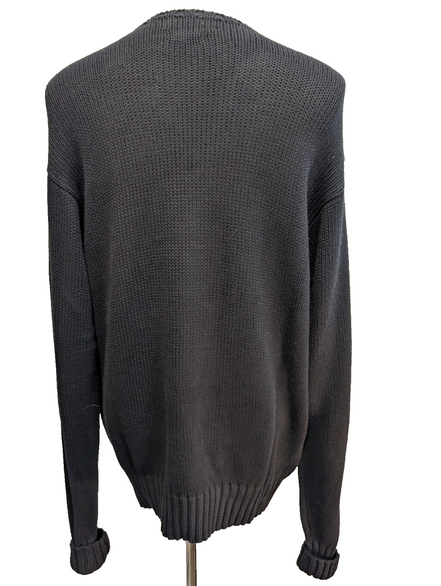 Pull Polo Ralph Lauren Noir sur Noir - Maille de Coton Dense - Taille XL / XXL