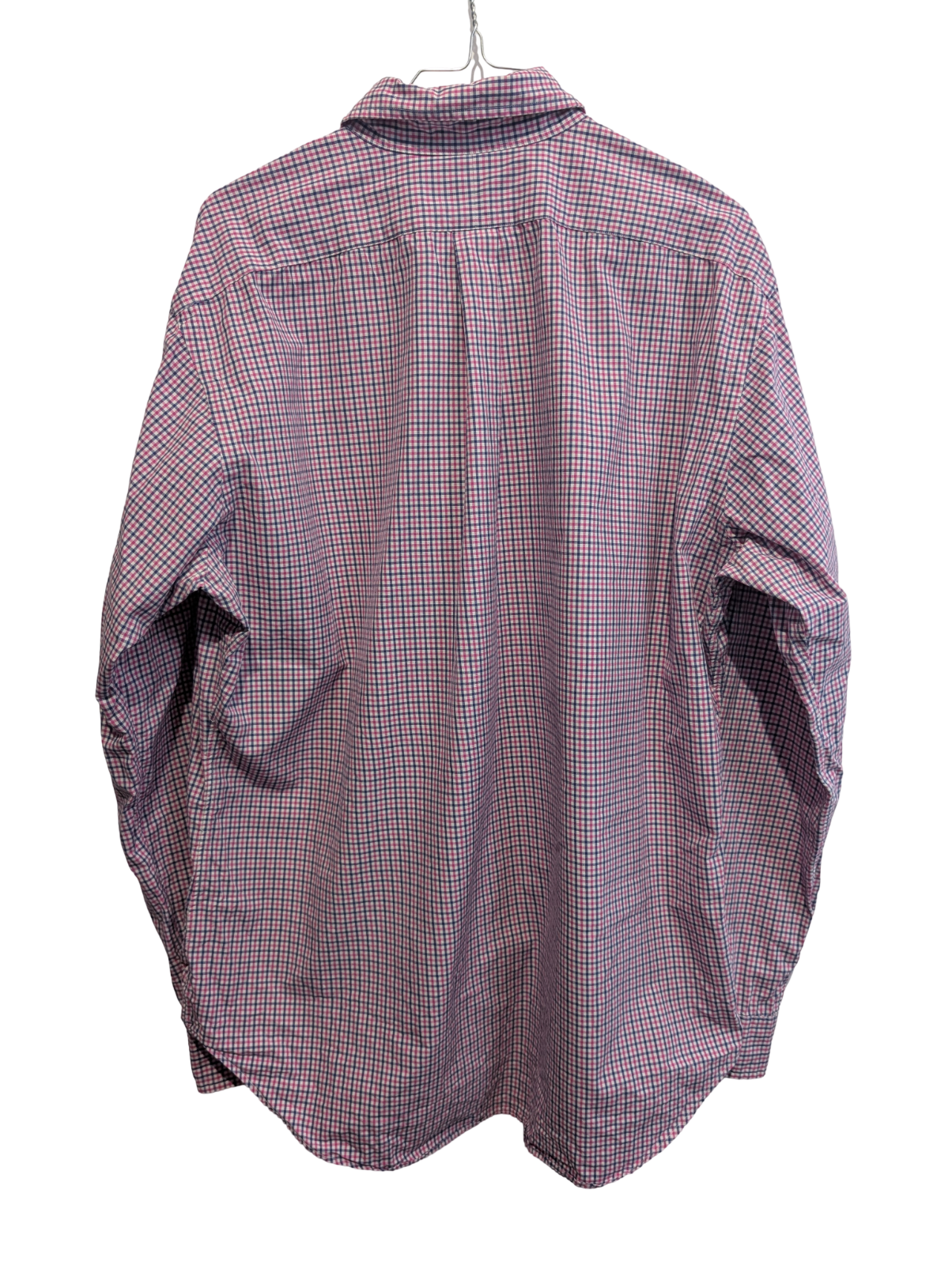 Chemise Ralph Lauren rose et bleue à carreaux logo marine taille L #2551