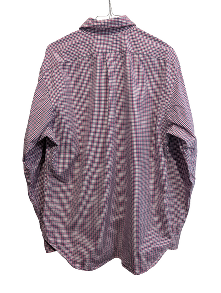Chemise Ralph Lauren rose et bleue à carreaux logo marine taille L #2551