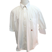 Chemise Tommy Hilfiger Manches Courtes Blanche 100% Coton Logo Doré Taille XL