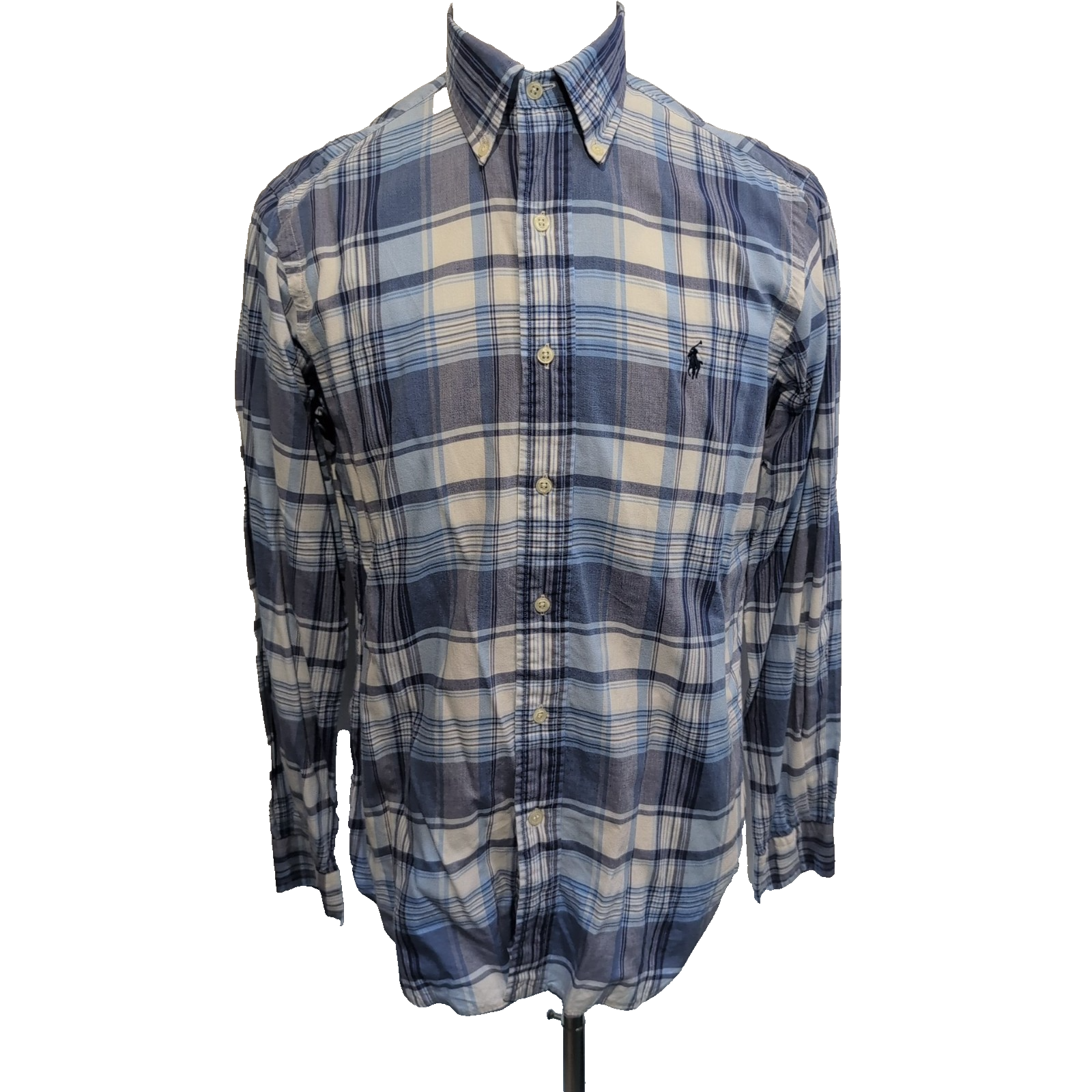 Chemise Ralph Lauren S Bleue Blanche Carreaux Manches Longues
