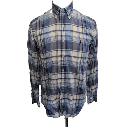 Chemise Ralph Lauren S Bleue Blanche Carreaux Manches Longues
