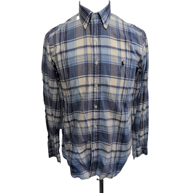 Chemise Ralph Lauren S Bleue Blanche Carreaux Manches Longues