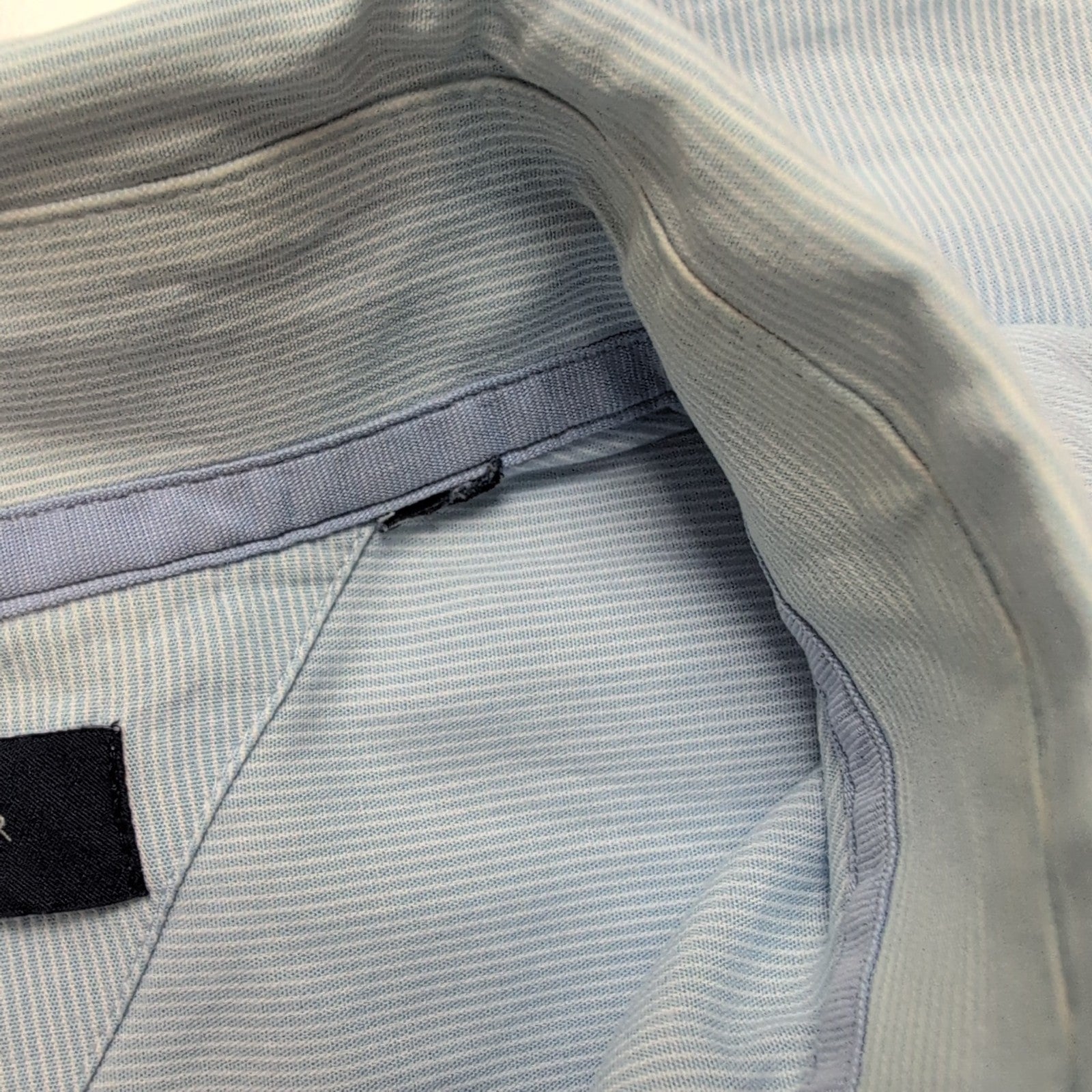 Chemise Tommy Hilfiger Homme Taille M/L Bleu Clair Rayée Coton Poche