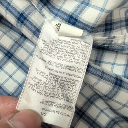 Chemise Nautica XL Bleu Carreaux 100% Coton Manches Courtes Logo Brodé