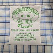 Chemise Brooks Brothers USA L Bleu Carreaux 100% Coton Made in Malaysia