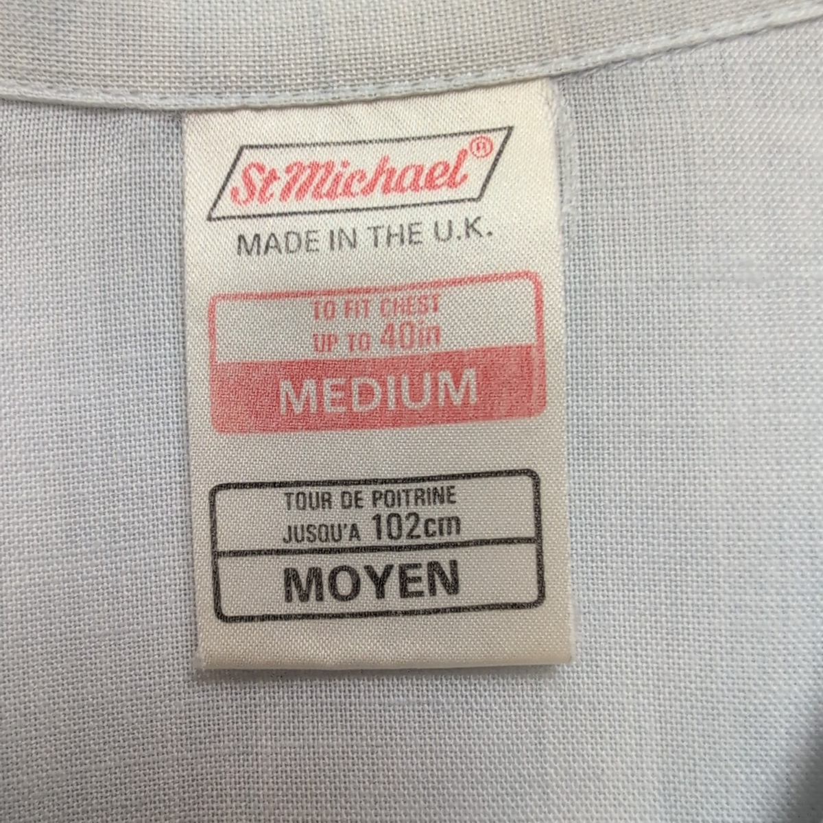 Chemise Hawaïenne St Michael M Bleu Rayures Style Panama Made in UK