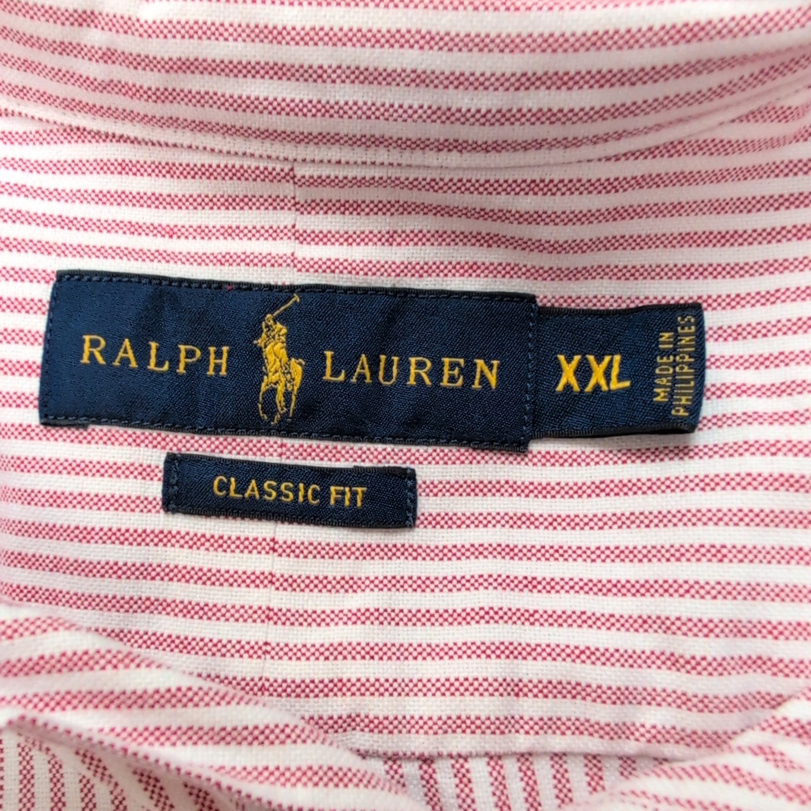 Chemise Ralph Lauren XXL Classic Fit Rayures Rouge Oxford Button Down Shirt