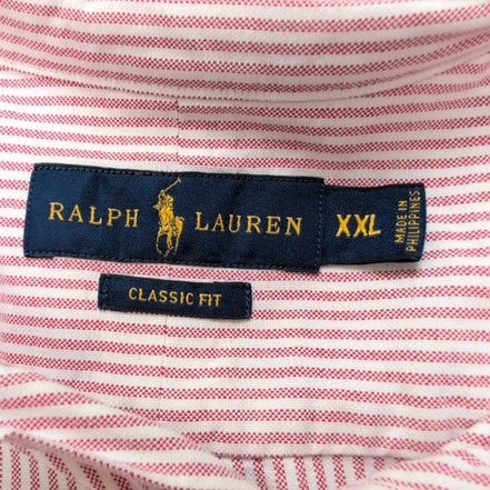 Chemise Ralph Lauren XXL Classic Fit Rayures Rouge Oxford Button Down Shirt