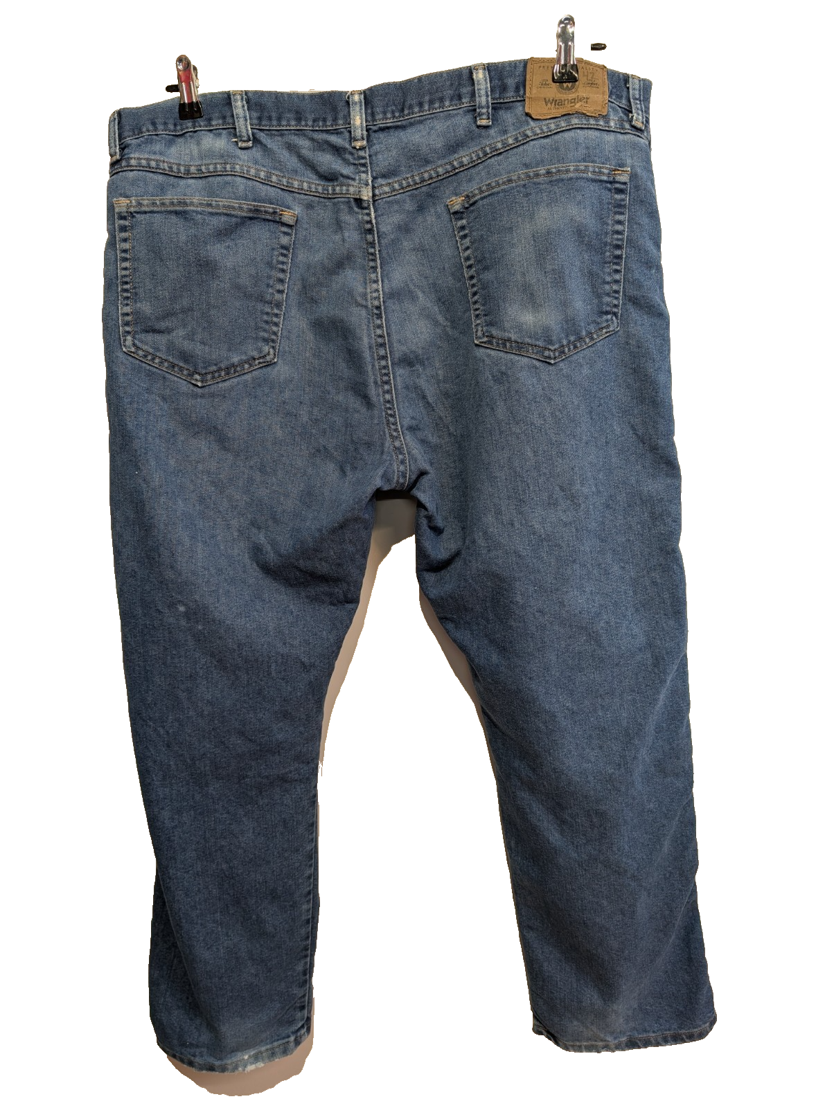 Jean Wrangler Homme Vintage Bleu W42 L29 Denim Pantalon Look Usé Distressed