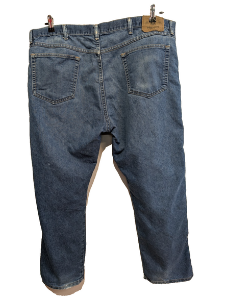 Jean Wrangler Homme Vintage Bleu W42 L29 Denim Pantalon Look Usé Distressed