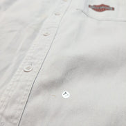 Chemise Harley Davidson L Sans Manches Crème Coton Logo Dos Poche