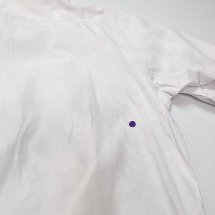Chemise Ralph Lauren L Blanc Uni Logo Bleu Manches Courtes