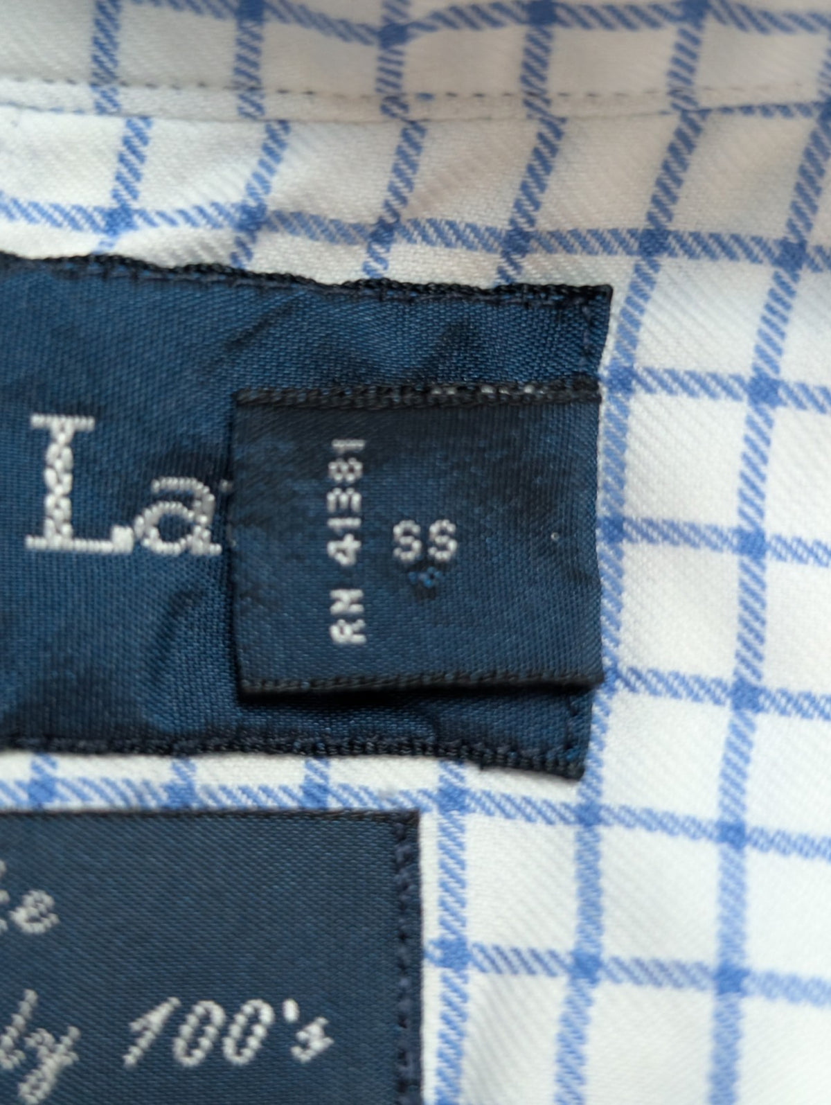 Ralph Lauren Chemise Homme L Blanche Quadrillée Double Retors Sans Logo