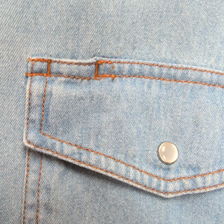 Chemise Western Plains XL jean bleu clair boutons pression manches courtes