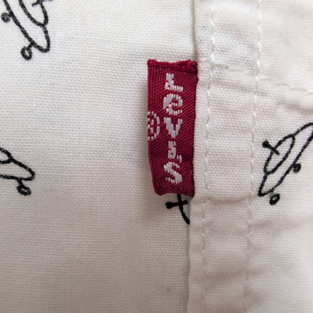 Chemise Levi's XL Blanche UFO OVNI Motif Coton Poche Manches Courtes