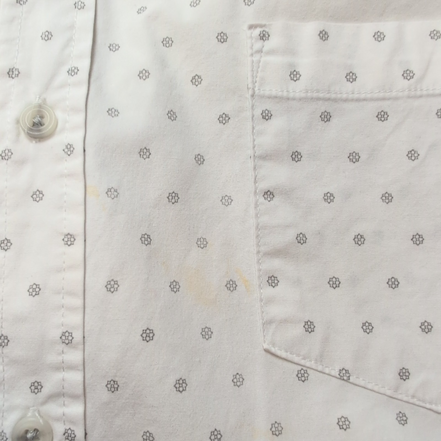Chemise Lee stretch blanche à motifs manches courtes à poche taille XL
