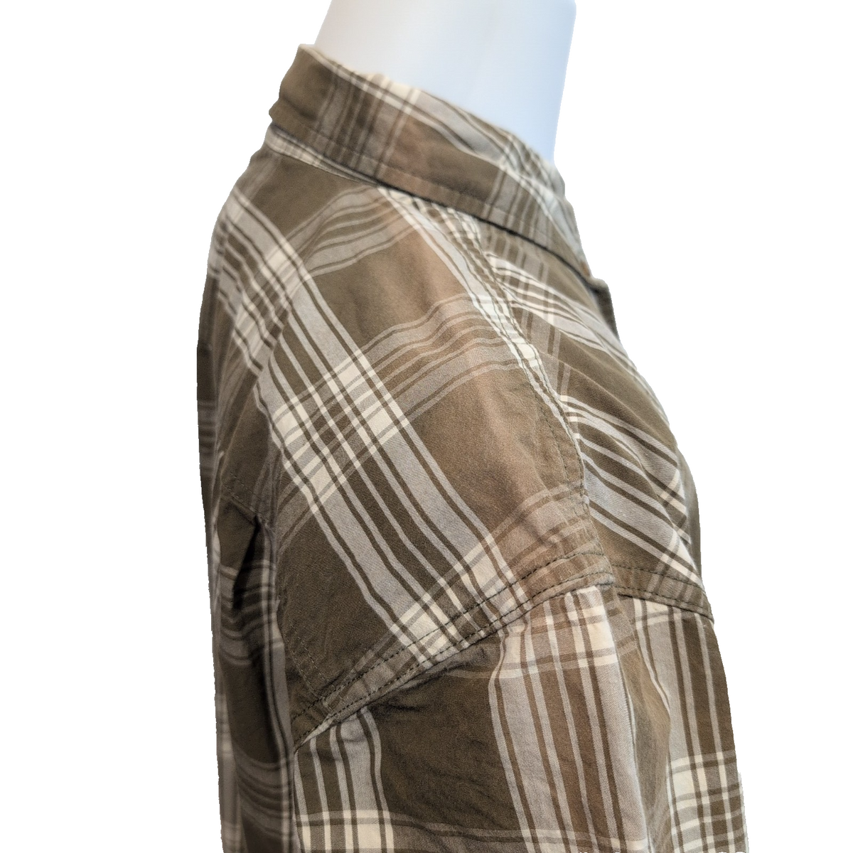 Chemise Carhartt XL Kaki Carreaux 3 Poches Coton Manches Courtes