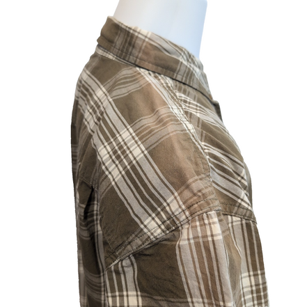 Chemise Carhartt XL Kaki Carreaux 3 Poches Coton Manches Courtes