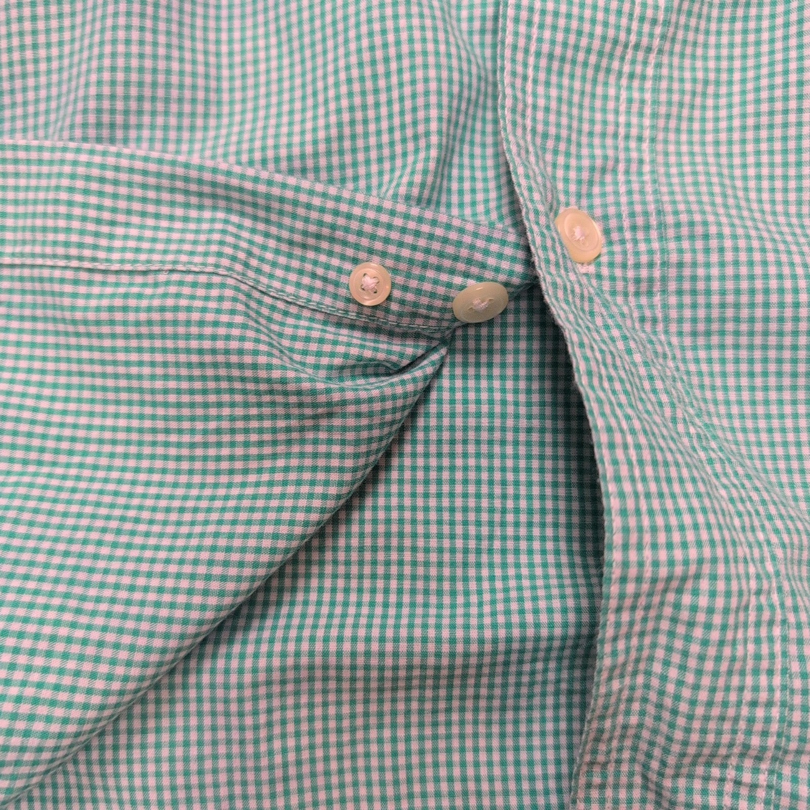 Chemise CHAPS verte à carreaux manches courtes taille L #1e