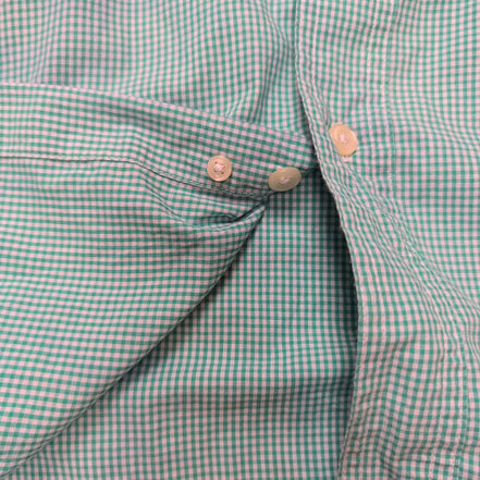 Chemise CHAPS verte à carreaux manches courtes taille L #1e