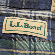 Chemise Surchemise L.L.Bean T.L Doublée Flanelle Toile/Jean Vert Vtg