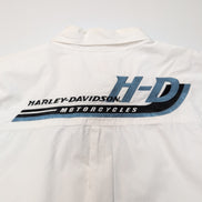 Chemise Harley-Davidson XL Blanche Brodée 100% Coton Boutons Métal HD