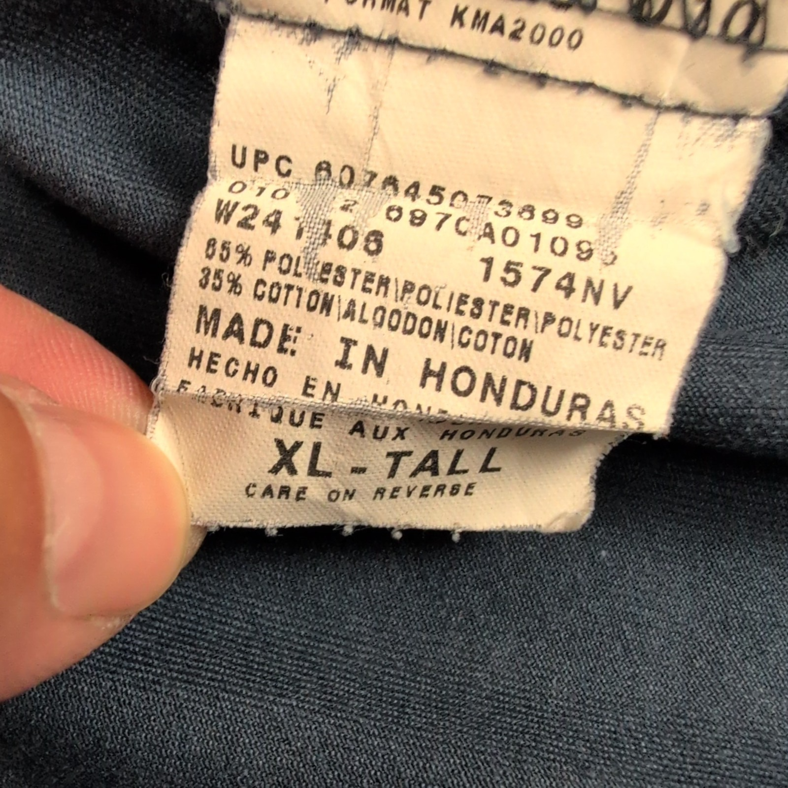 Chemise Dickies XL Made in Honduras Bleu Nuit Workwear Manches Courtes