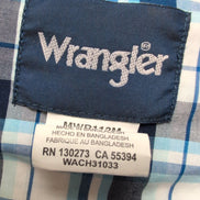Chemise Wrangler Western Manches Longues Bleu et Blanc Taille L