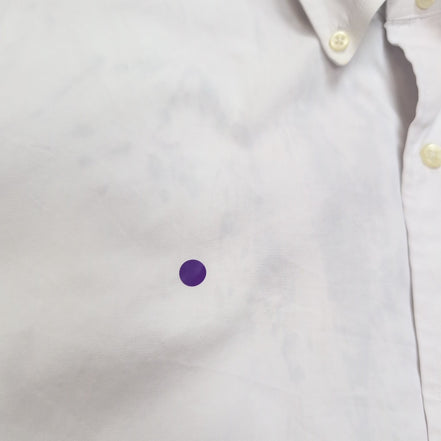 Chemise Ralph Lauren L Blanc Uni Logo Bleu Manches Courtes