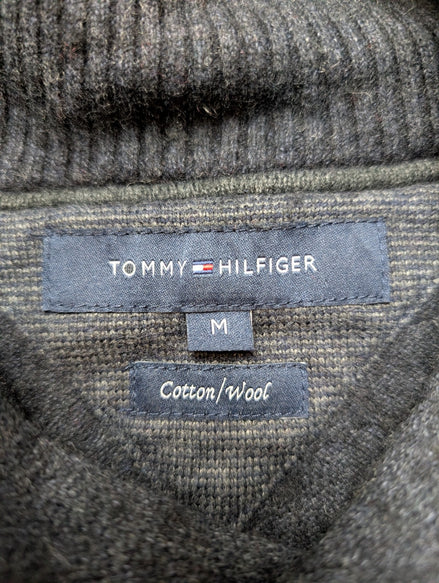 Pull Tommy Hilfiger Col Roulé Boutonné Gris Foncé - Taille S (Étiquette M)