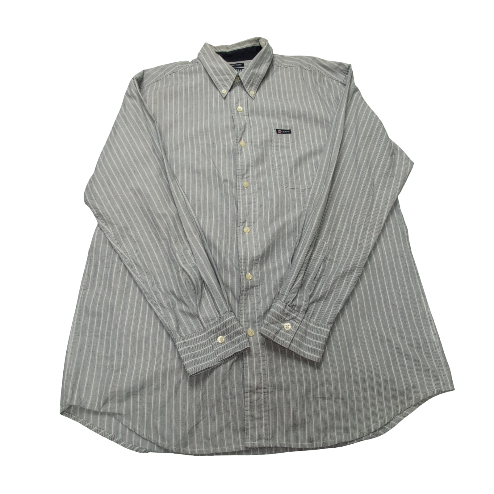 Chemise Chaps grise à rayures taille L #49e