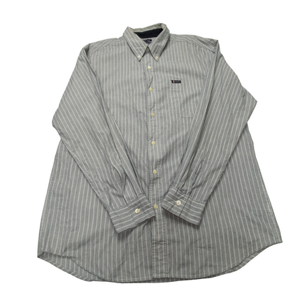 Chemise Chaps grise à rayures taille L #49e