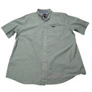 Chemise CHAPS verte à carreaux manches courtes taille XL #3e