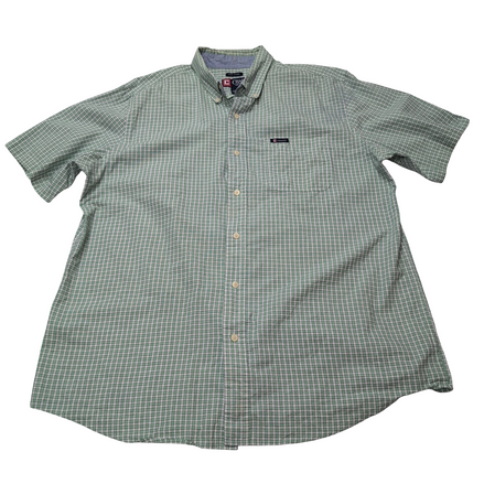 Chemise CHAPS verte à carreaux manches courtes taille XL #3e