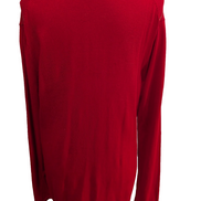 Pull Tommy Hilfiger Femme Col V Rouge & Blanc Losanges Filet d'Or - Taille 2XL