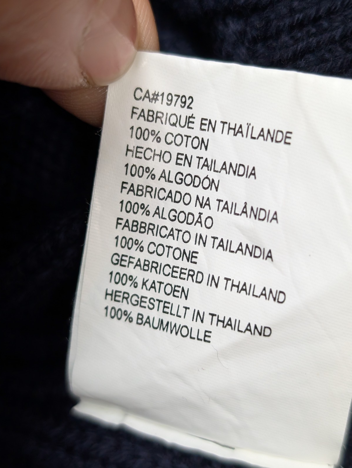 Pull Timberland Col Rond Bleu Marine 100% Coton Taille L Logo Brodé