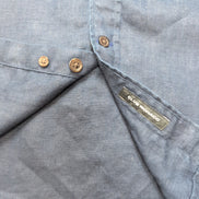 Chemise Club Monaco 100% Lin Bleu Marine Slim Fit Manches Longues Taille S