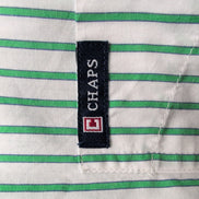 Chemise CHAPS blanche à rayures vertes taille L #77e