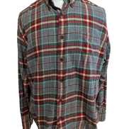 LANDS' END Flanelle Vert Rouge Gris XL Classique EE 100% Coton | 324S