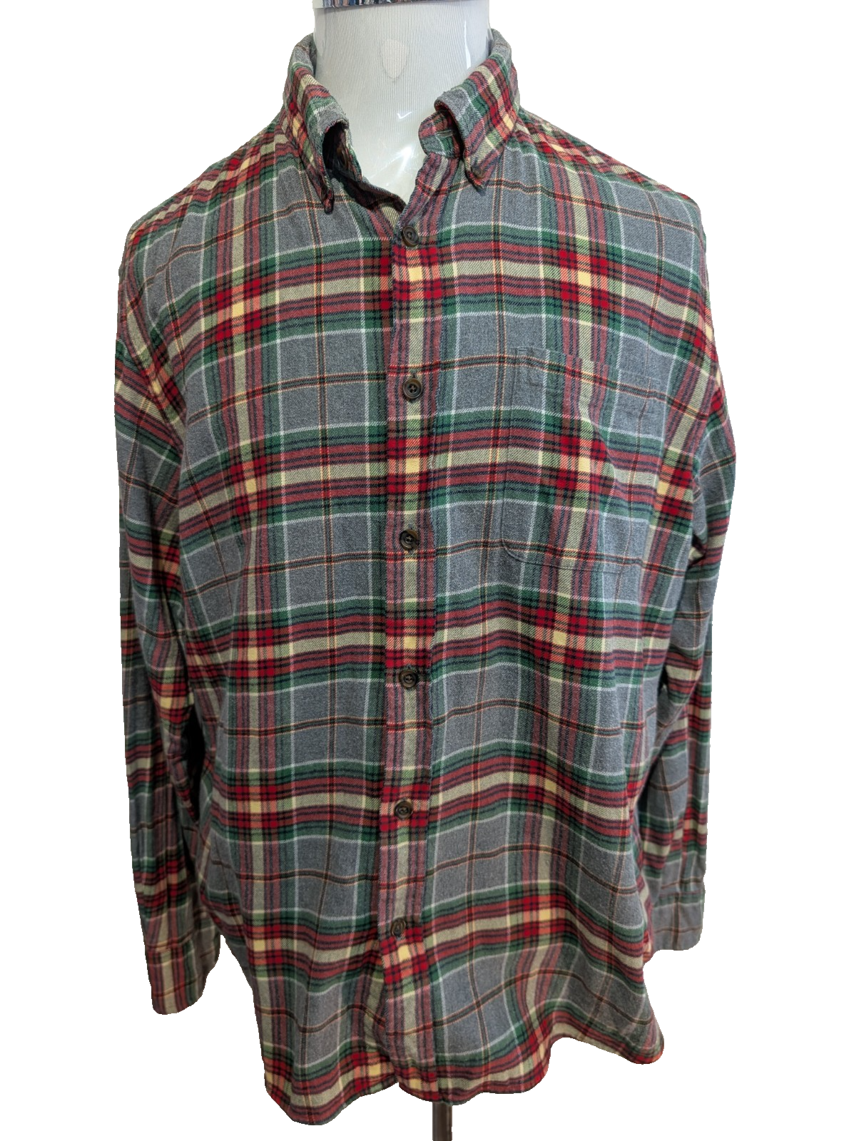 LANDS' END Flanelle Vert Rouge Gris XL Classique EE 100% Coton | 324S
