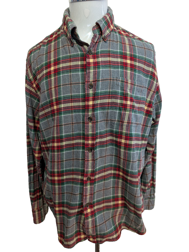 LANDS' END Flanelle Vert Rouge Gris XL Classique EE 100% Coton | 324S
